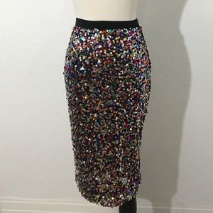 Sequin midi skirt